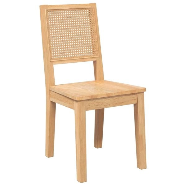 vidaXL Eetkamerstoelen 2 st massief hout rubber