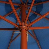 vidaXL Parasol met houten paal 300x258 cm blauw