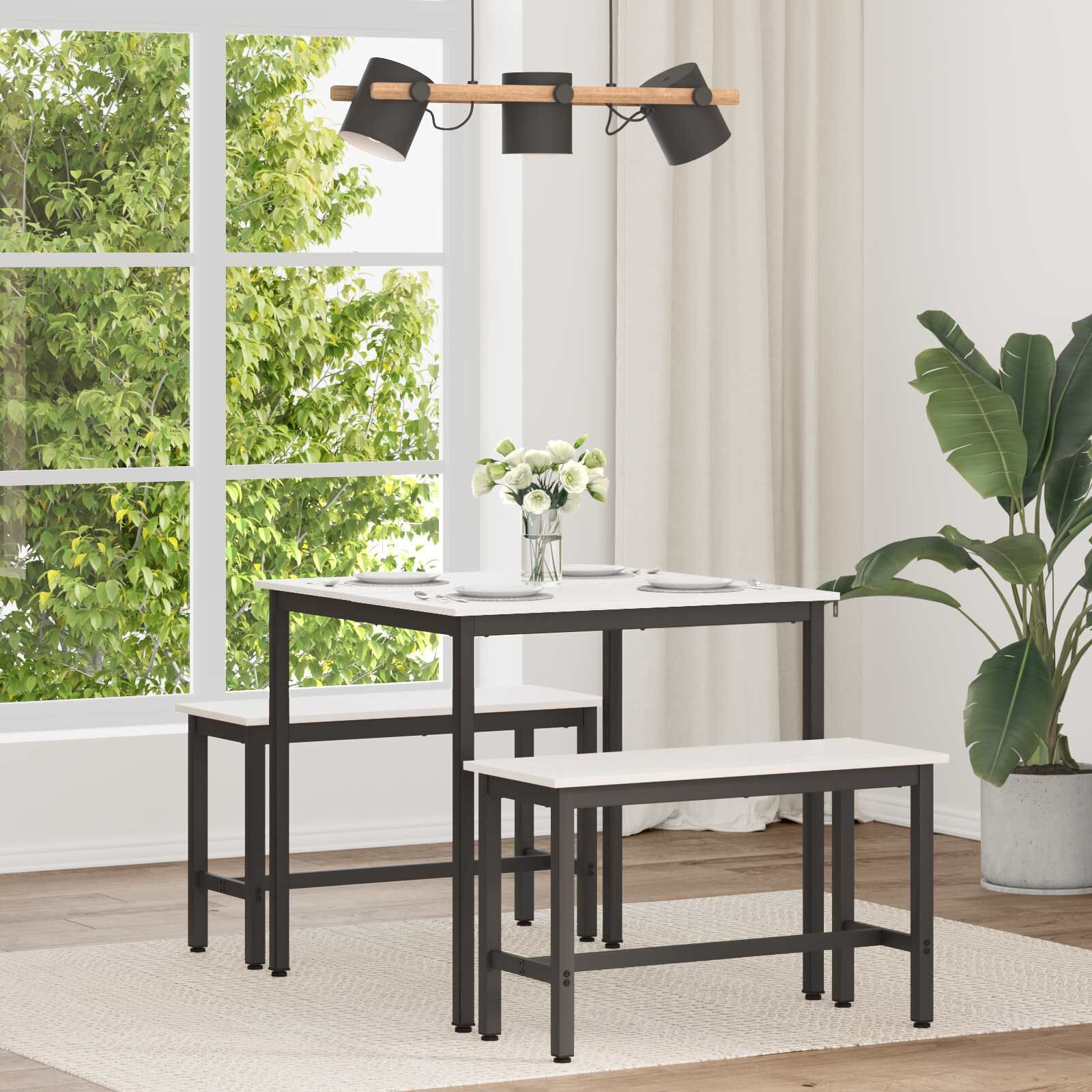 vidaXL Eettafel Wit 80 x 80 x 75 cm Massief grenenhout