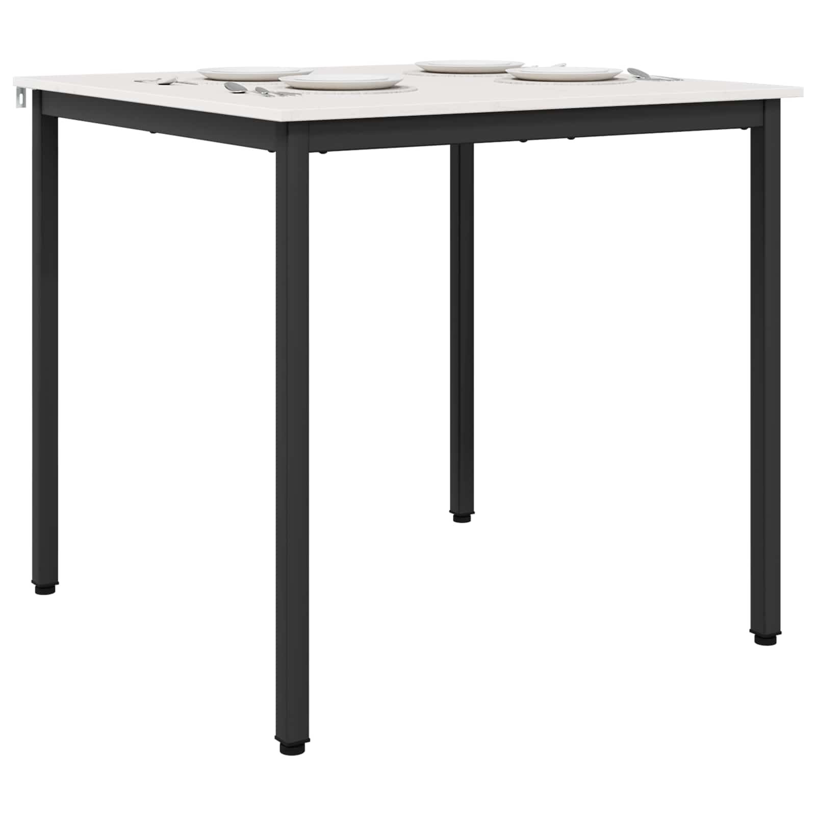 vidaXL Eettafel Wit 80 x 80 x 75 cm Massief grenenhout