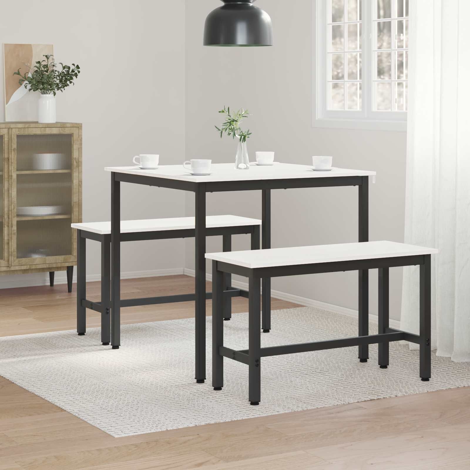 vidaXL Eettafel Wit 80 x 80 x 75 cm Massief grenenhout