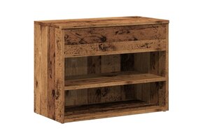 Schoenenbank Bewerkt Hout Oud Houtkleurig - 34% Korting!