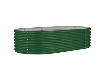 vidaXL Plantenbak 152x80x36 cm gepoedercoat staal groen