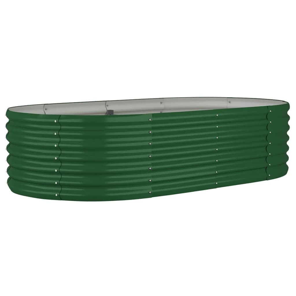 vidaXL Plantenbak 152x80x36 cm gepoedercoat staal groen