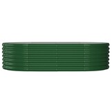 vidaXL Plantenbak 152x80x36 cm gepoedercoat staal groen