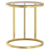 Moderne Bijzettafel met Glas & Goudkleurig Frame - 34% Korting