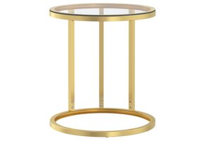 Moderne Bijzettafel met Glas & Goudkleurig Frame - 34% Korting