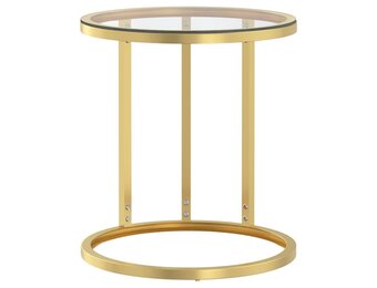 Moderne Bijzettafel met Glas & Goudkleurig Frame - 34% Korting