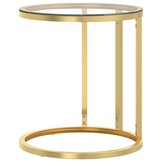 Moderne Bijzettafel met Glas & Goudkleurig Frame - 34% Korting