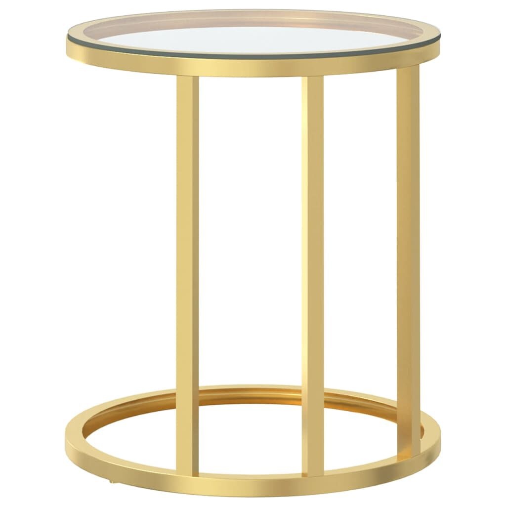 Moderne Bijzettafel met Glas & Goudkleurig Frame - 34% Korting