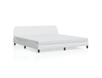 vidaXL Bedframe met hoofdbord kunstleer wit 200x200 cm