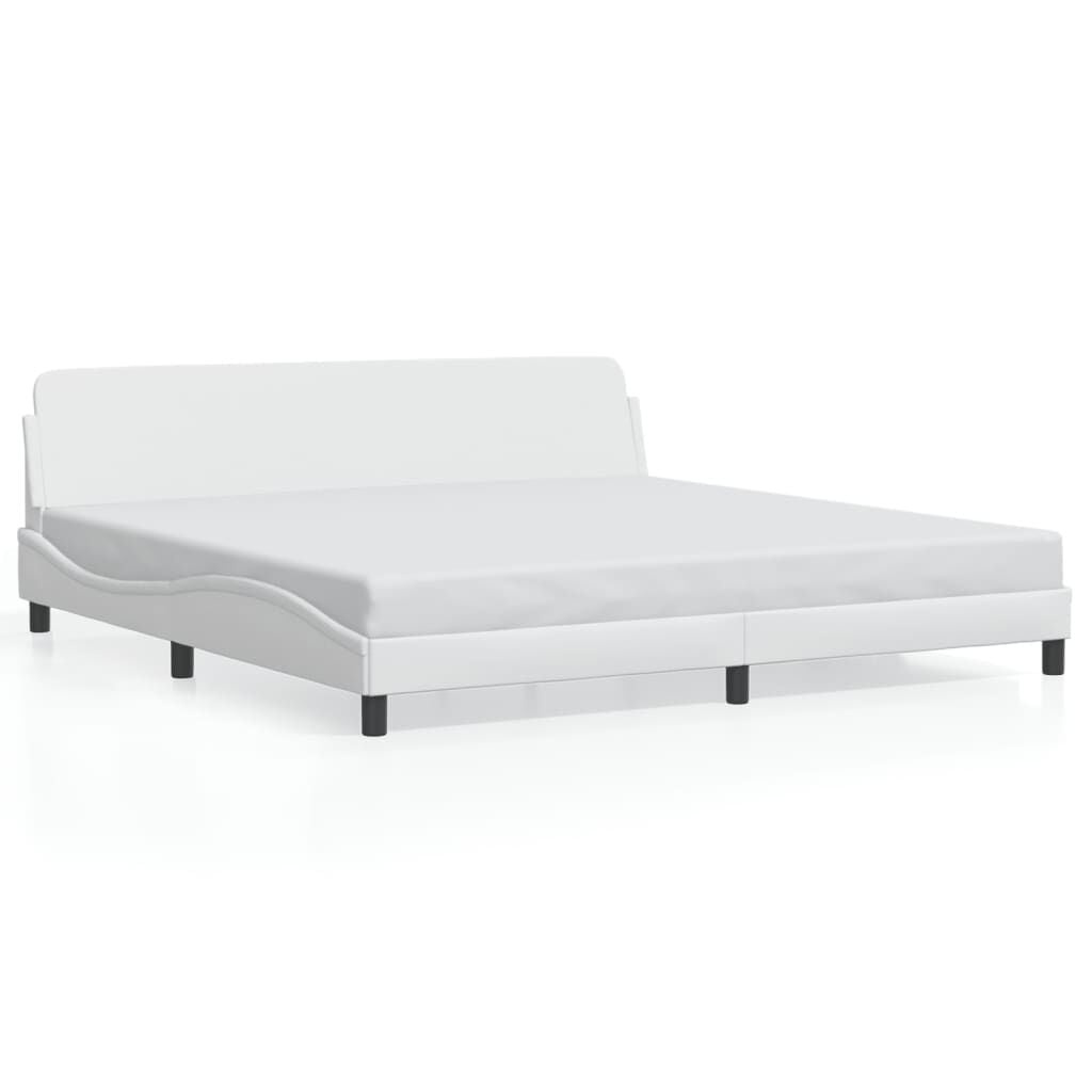 vidaXL Bedframe met hoofdbord kunstleer wit 200x200 cm