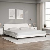 vidaXL Bedframe met hoofdbord kunstleer wit 200x200 cm