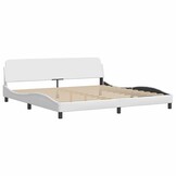 vidaXL Wit Kunstleren Bedframe met Hoofdbord 200x200 cm | 76% Korting