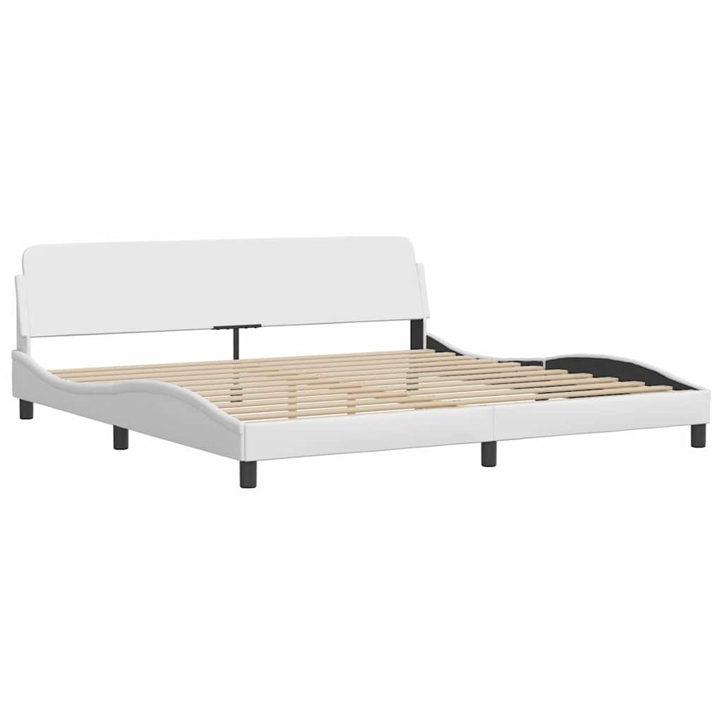 vidaXL Wit Kunstleren Bedframe met Hoofdbord 200x200 cm | 76% Korting