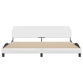vidaXL Bedframe met hoofdbord kunstleer wit 200x200 cm