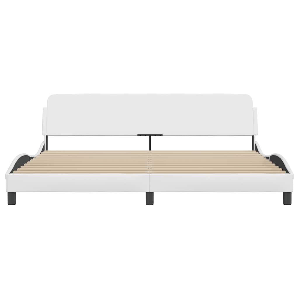 vidaXL Bedframe met hoofdbord kunstleer wit 200x200 cm