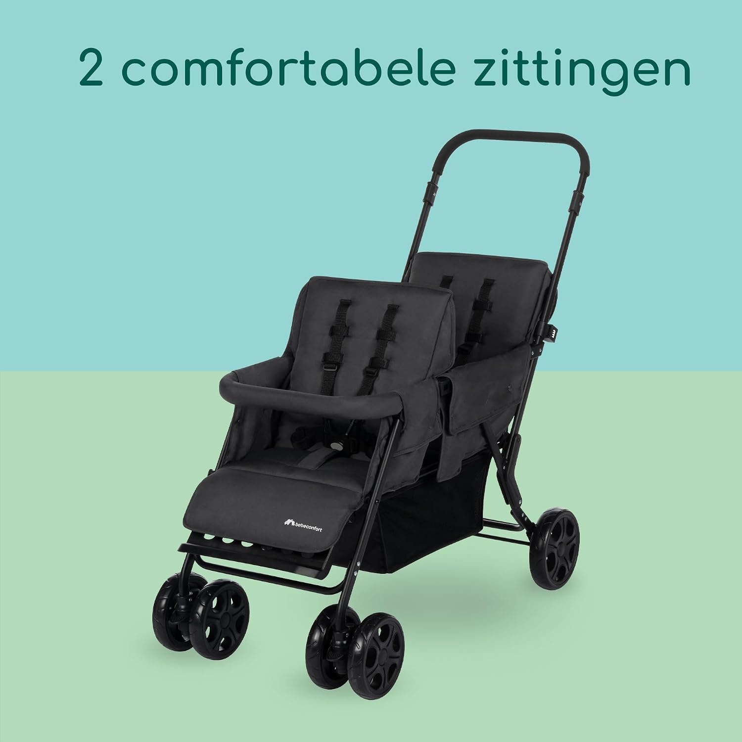 Bebeconfort Teamy Stroller, Tandem, 0 months to 4 years, 0-22 kg, Mineral Graphite