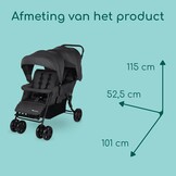 Bebeconfort Teamy Stroller, Tandem, 0 months to 4 years, 0-22 kg, Mineral Graphite