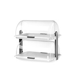 HENDI Buffet vitrine, dubbel, transparante roldeksels, van beide zijden toegang, buffet display, presentatie display, 380x260x(H)355mm, polystyreen