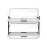 HENDI Buffet vitrine, dubbel, transparante roldeksels, van beide zijden toegang, buffet display, presentatie display, 380x260x(H)355mm, polystyreen