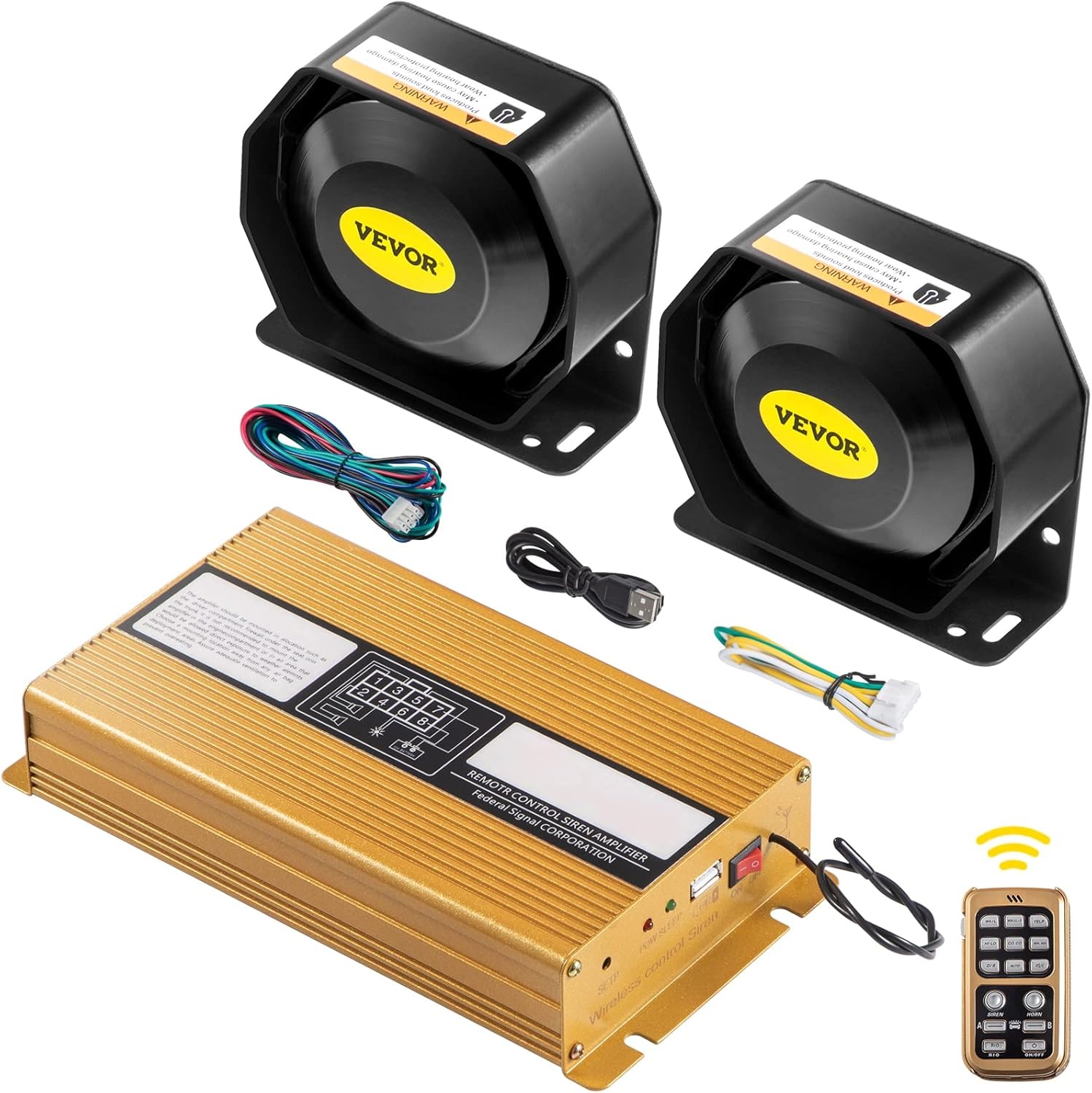 400W Sirene Systeem Auto | 8 Tonen & Microfoon | Korting 34%