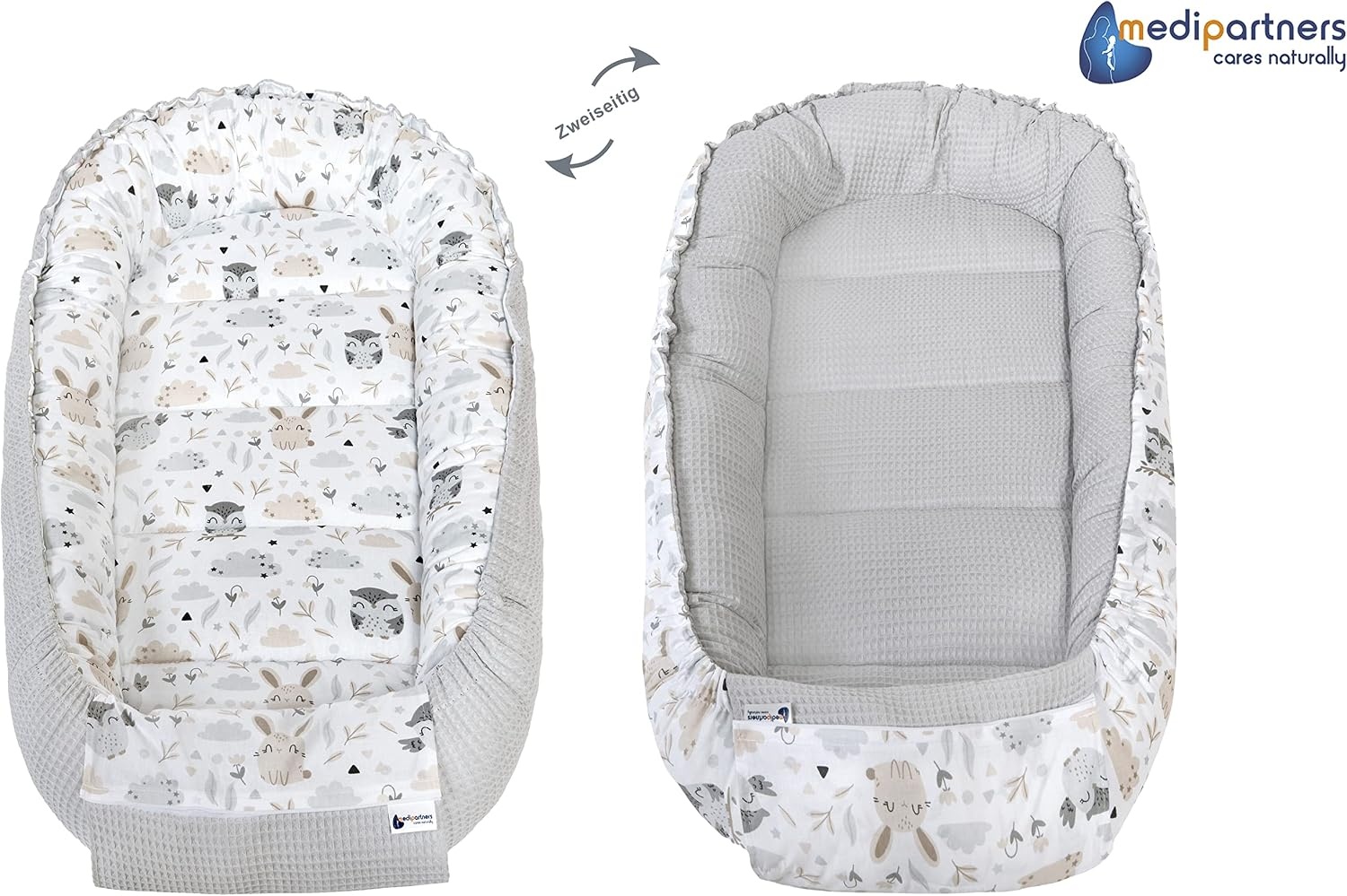 Babynest 100% Katoen Wafel Grijs - Omkeerbaar & Hypoallergeen (29% Korting!)