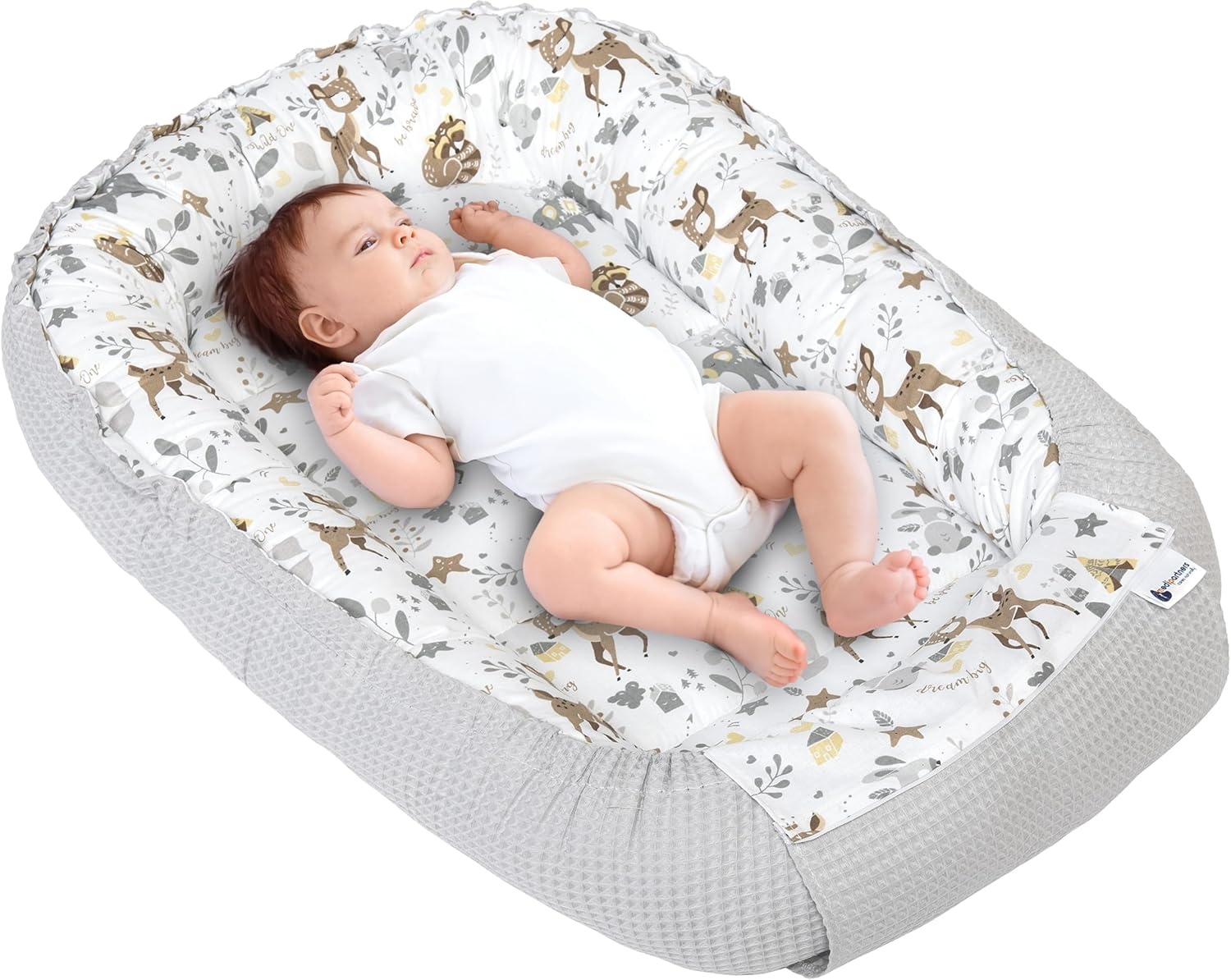 Babynest 100% Katoen Wafel Grijs - Omkeerbaar & Hypoallergeen (29% Korting!)