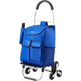 Opvouwbare Boodschappentrolley 36L met Klimwielen (Blauw)