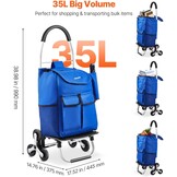 Opvouwbare Boodschappentrolley 36L met Klimwielen (Blauw)
