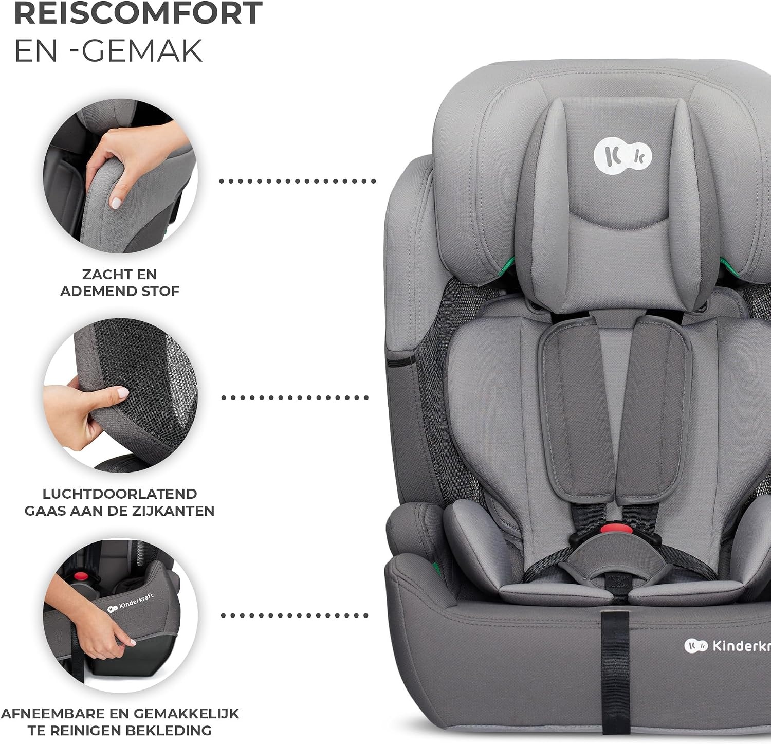 Autostoeltje COMFORT UP i-Size 76-150cm | 15m-12jr | Grijs | -29%