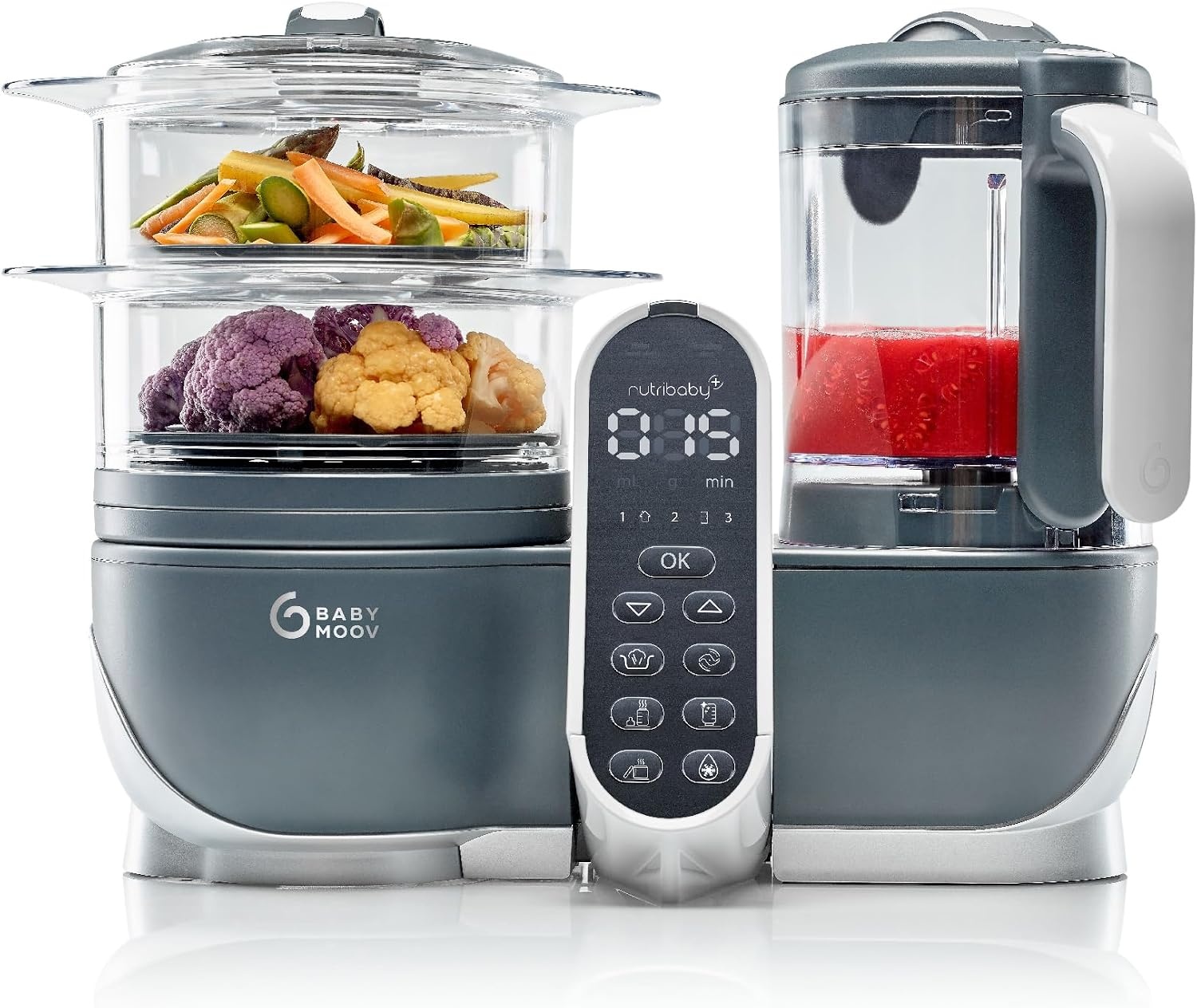 Keukenmachine Babyvoeding: Nutribaby Plus 6-in-1 (Grijs)