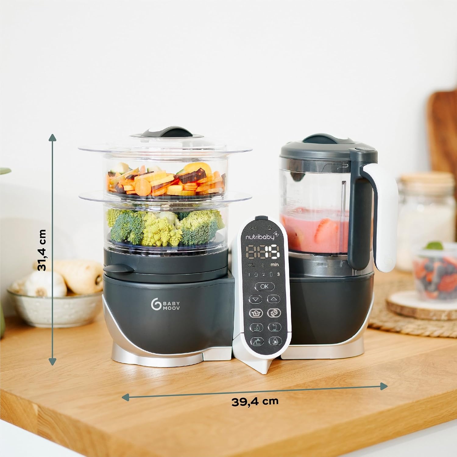 Keukenmachine Babyvoeding: Nutribaby Plus 6-in-1 (Grijs)