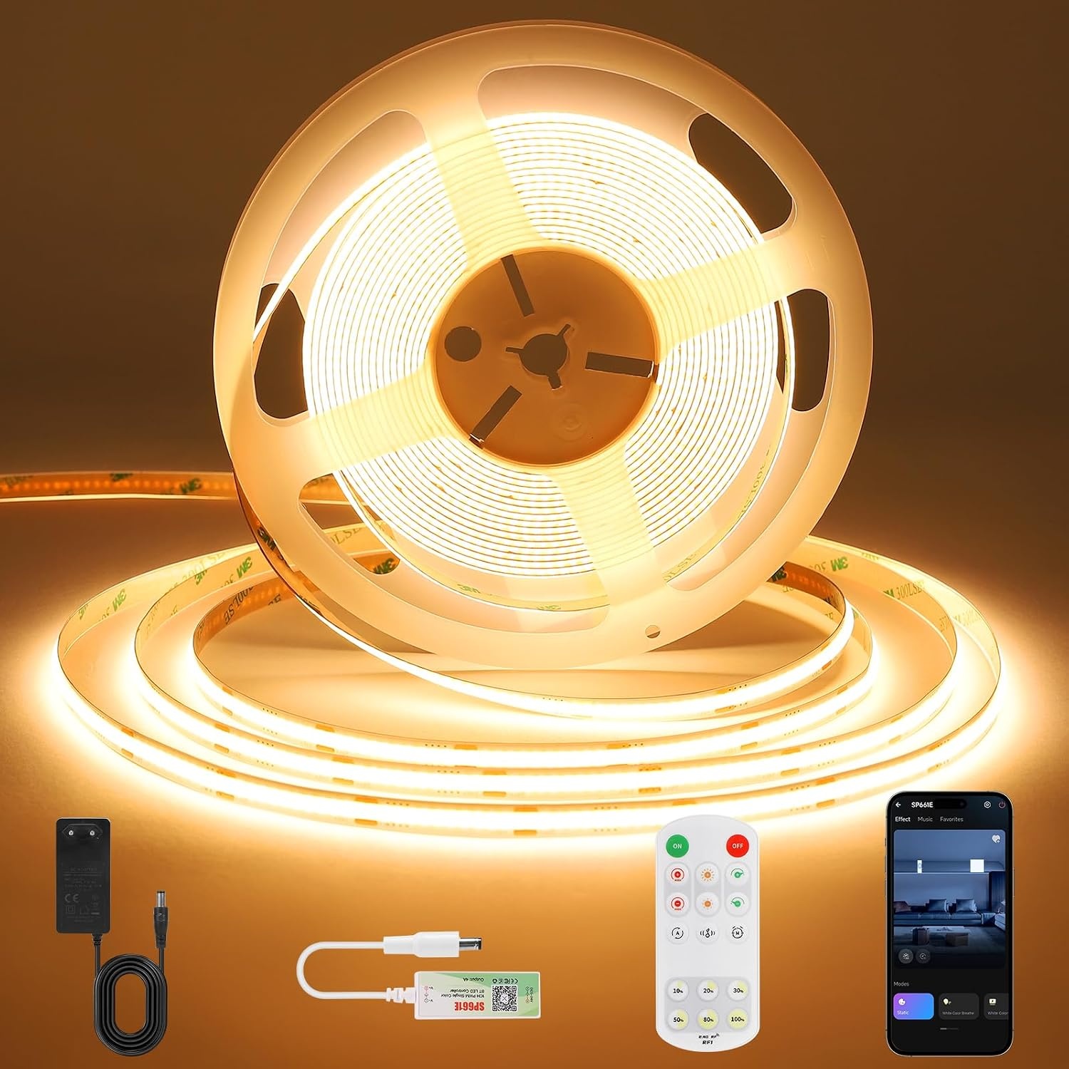 10m LED Strip Warm Wit - Smart App & Timer - 57% Korting
