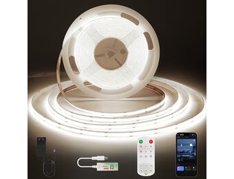 COB LED Strip 10m Neutraal Wit - Slim, Muziek & Timer, 29% Korting!