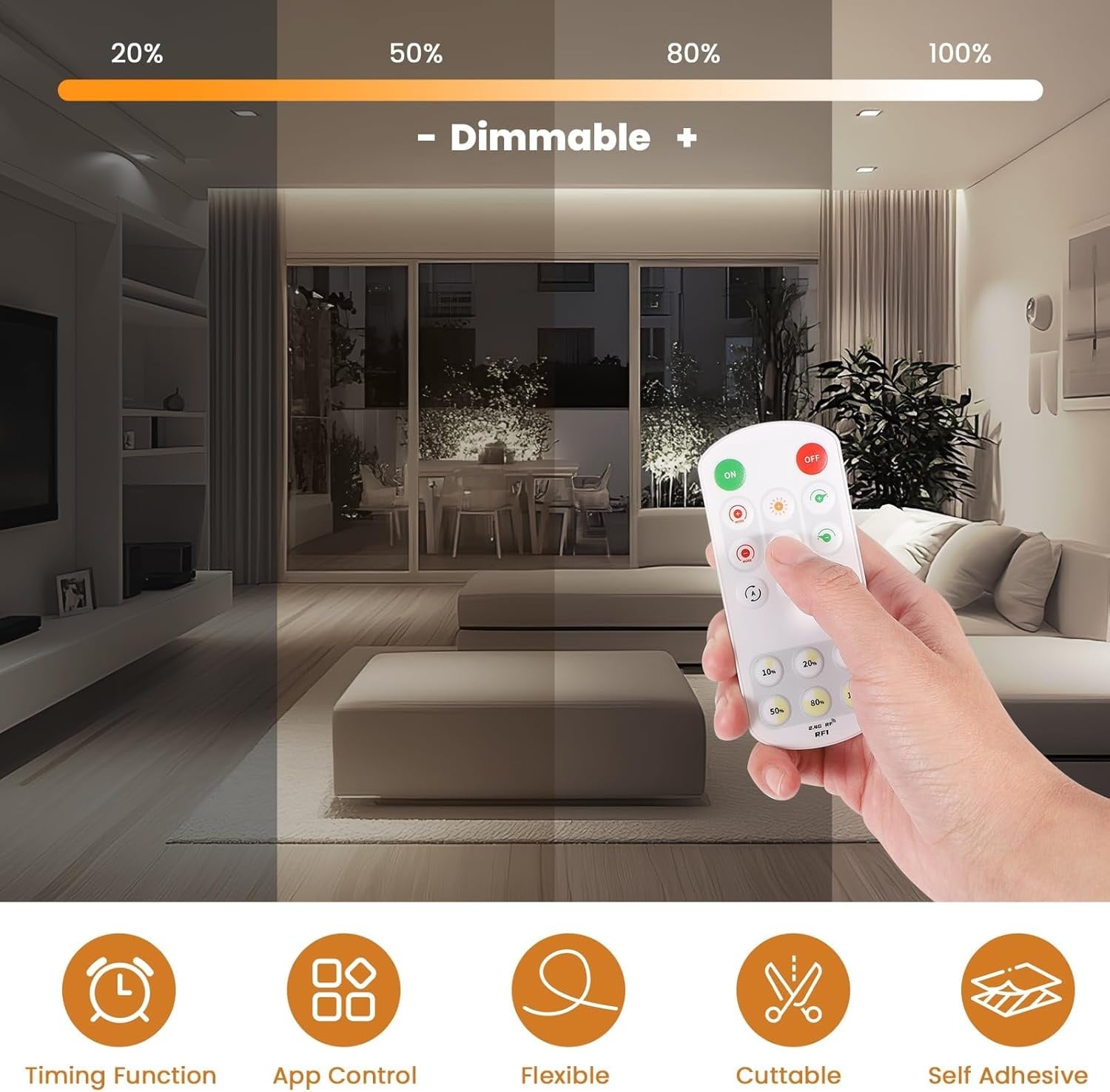 COB LED Strip 10m Neutraal Wit - Slim, Muziek & Timer, 29% Korting!