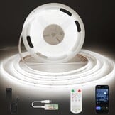 COB LED Strip 10m Neutraal Wit - Slim, Muziek & Timer, 29% Korting!