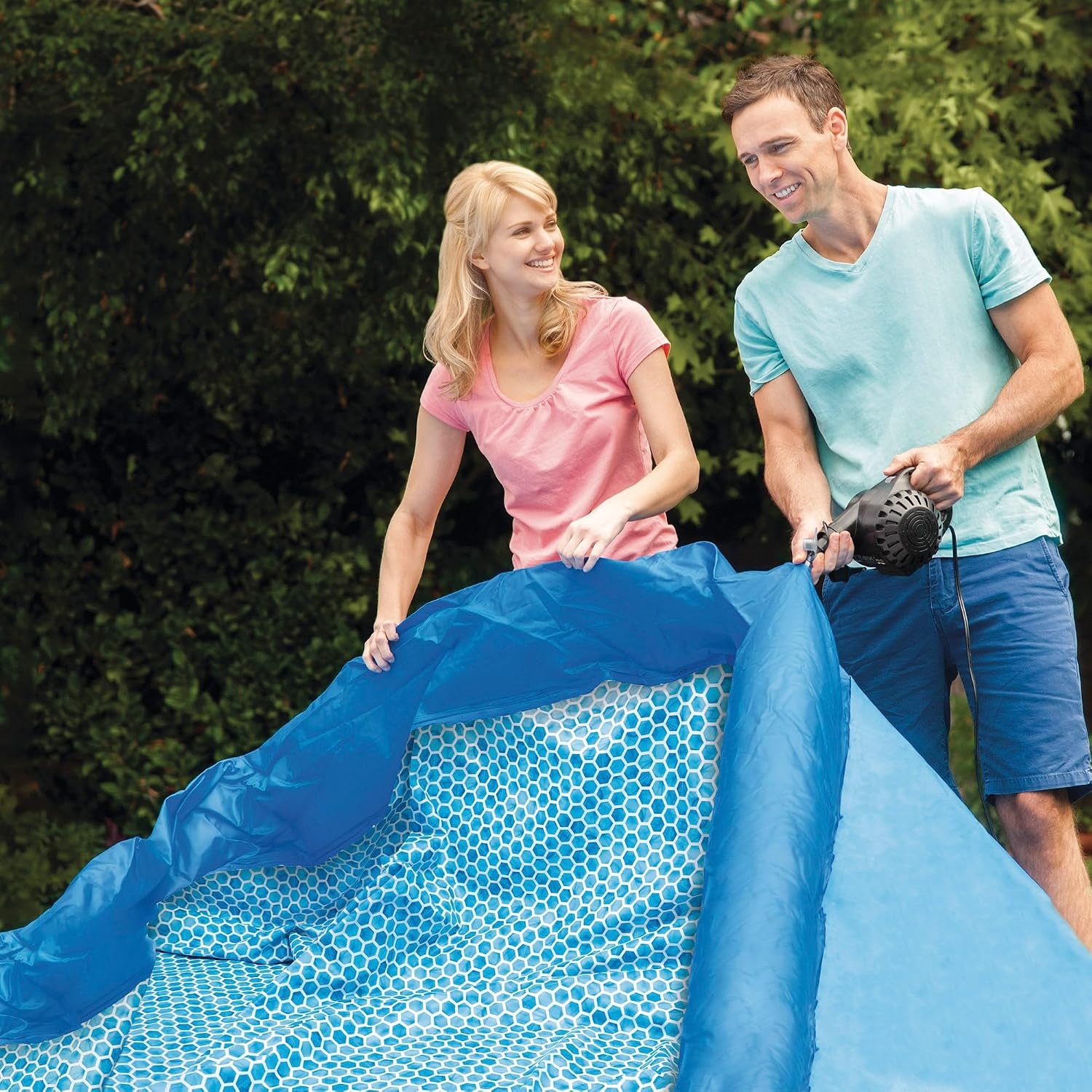 Opblaaszwembad Rond Blauw 366 cm - 34% Korting