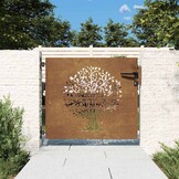 vidaXL Poort 85x75 cm Boomontwerp Cortenstaal - 59% Korting