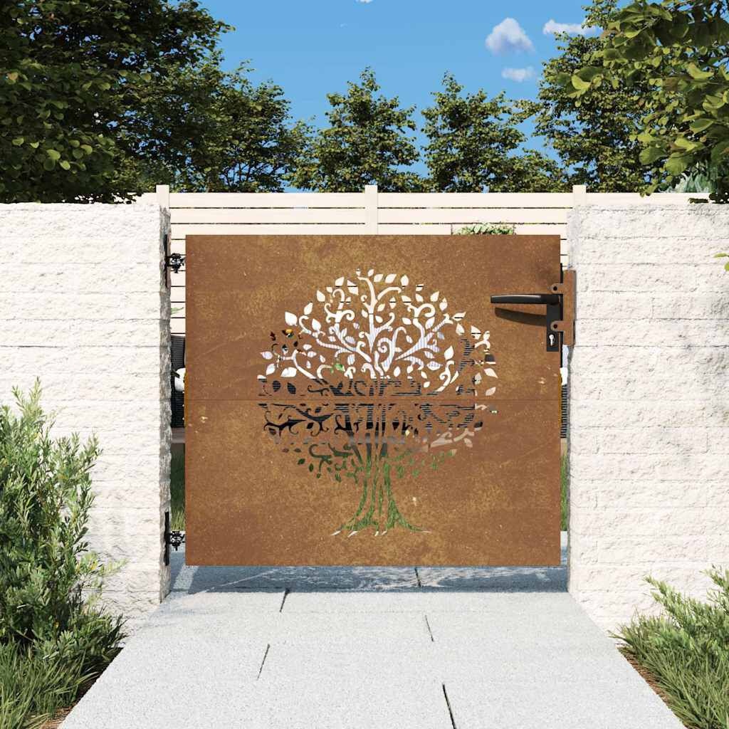 vidaXL Poort 85x75 cm Boomontwerp Cortenstaal - 59% Korting