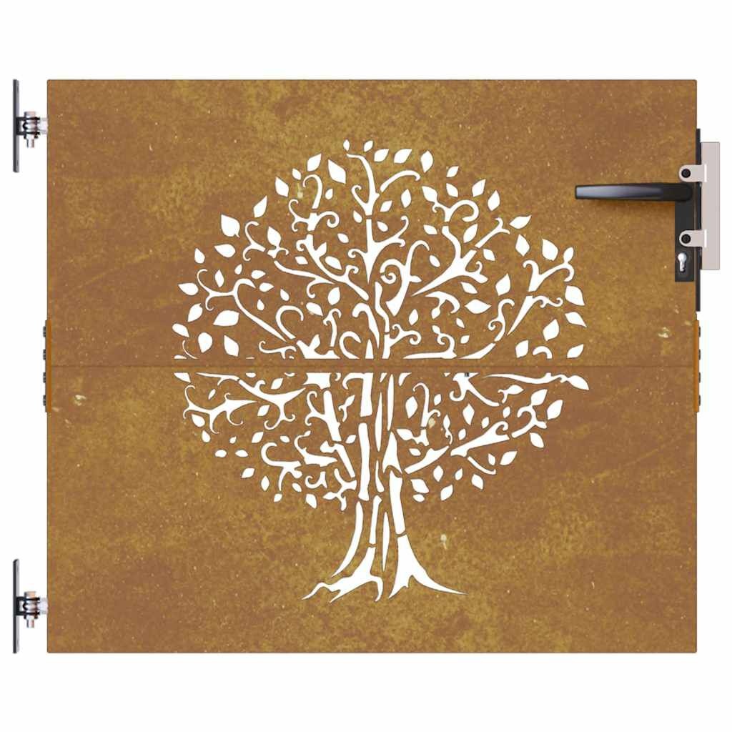 vidaXL Poort 85x75 cm Boomontwerp Cortenstaal - 59% Korting