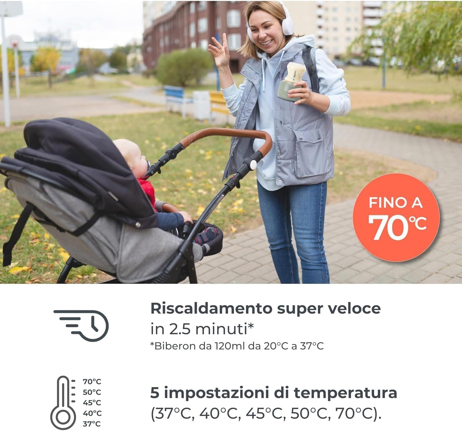 Draadloze Flessenwarmer Warm70 - 29% Korting