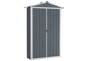 Tuinschuur 116x45x175cm Staal Grijs - 35% Korting!