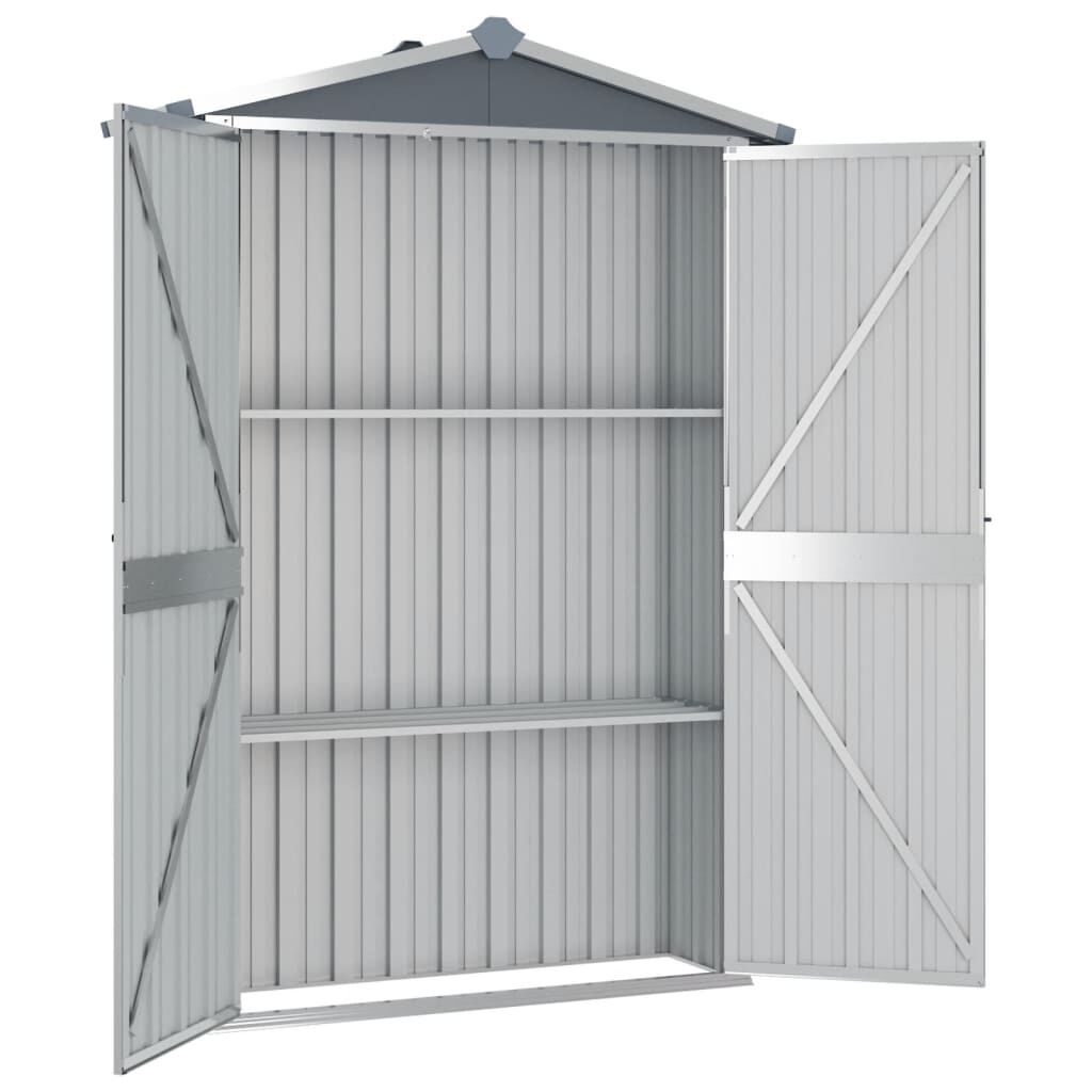 Tuinschuur 116x45x175cm Staal Grijs - 35% Korting!