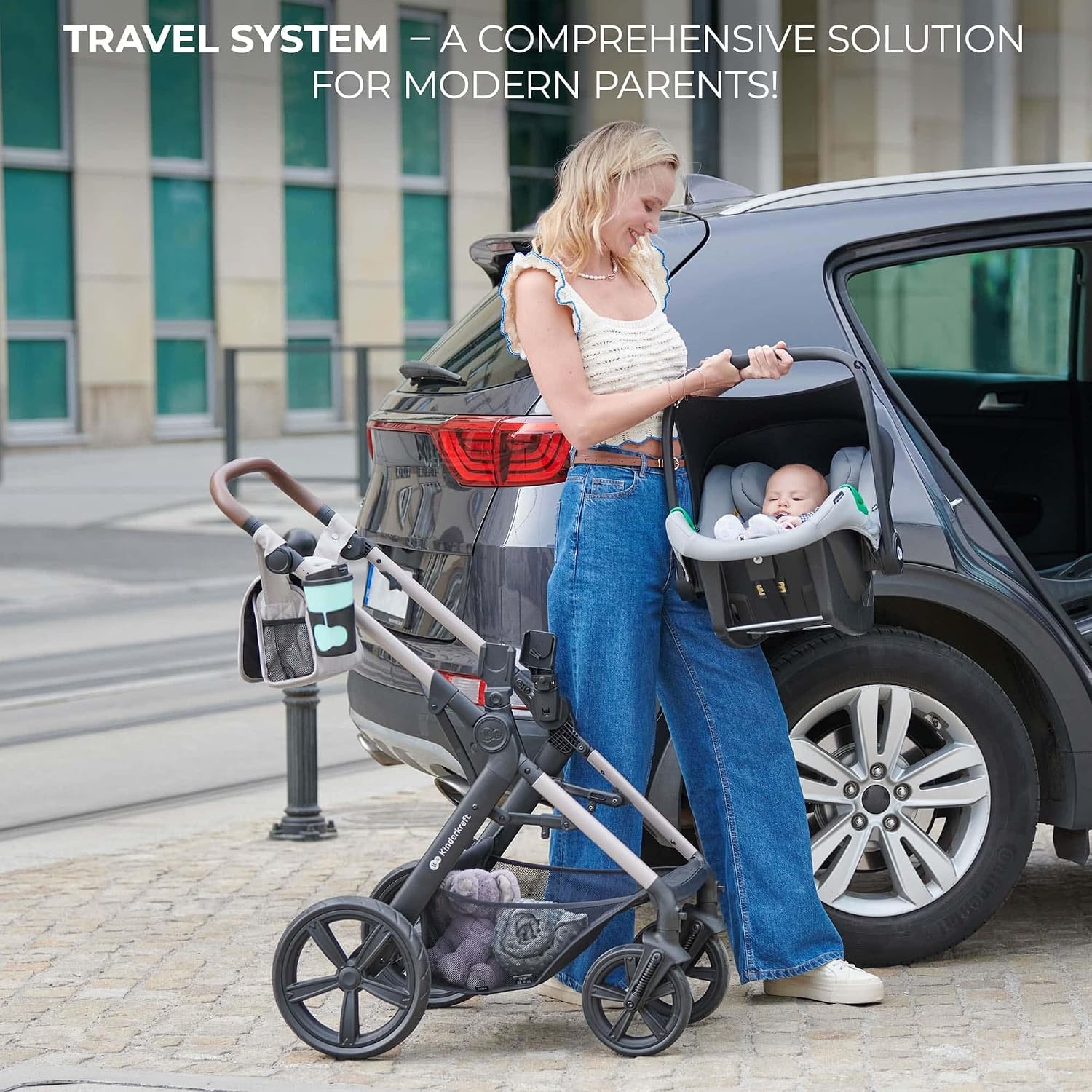 3-in-1 Kinderwagen Reissysteem MOOV2 - Incl. Mink PRO Autostoel - Grijs - 30% Korting
