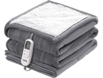 Elektrische deken Flanel Lamsvacht Grijs 150x200 cm - 33% Korting