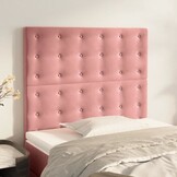 Hoofdborden Velours Roze 2 st. 80x5x78/88 cm - 33% Korting