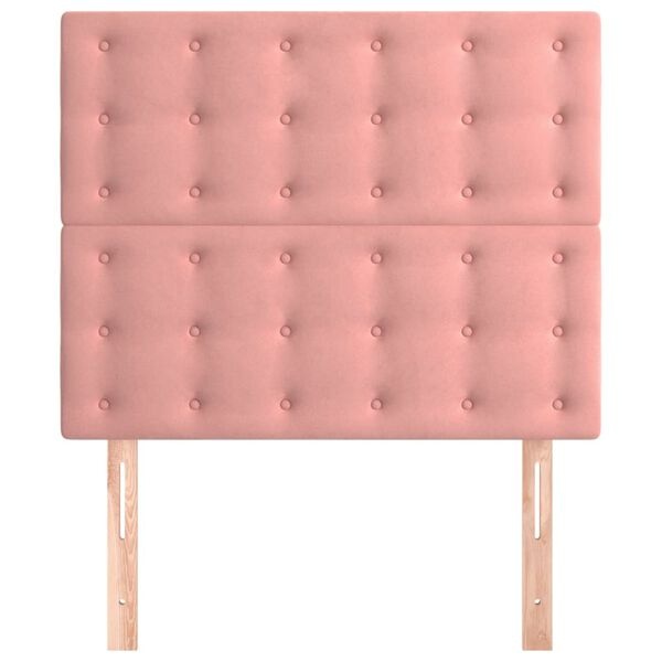 Hoofdborden Velours Roze 2 st. 80x5x78/88 cm - 33% Korting