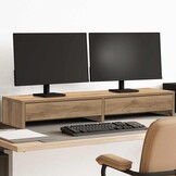 vidaXL Monitorstandaard met Lades - Artisanaal Eiken - Nu 33% Korting!