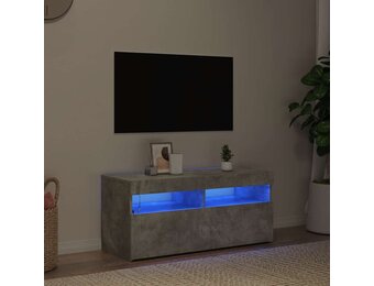 TV-meubel met LED 90x35x40cm Betongrijs - 34% Korting!